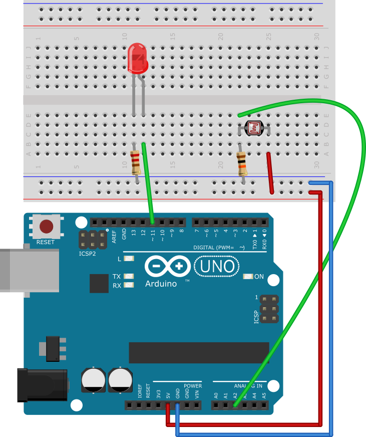 Assembling LDR to Uno